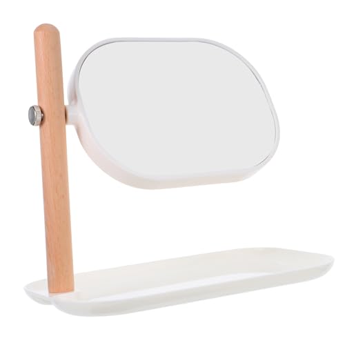Yardenfun Elegant Oval Makeup Mirror with Tray Rotating Desktop Vanity