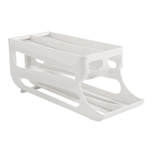 Dispensador De Huevos De Rollo Automático - Puerta De Almacenamiento De Niveles, Organizador De Cocina Inteligente | Contenedor De Huevos De Flujo De Gravedad, Bandeja Transparente, Diseño Lis
