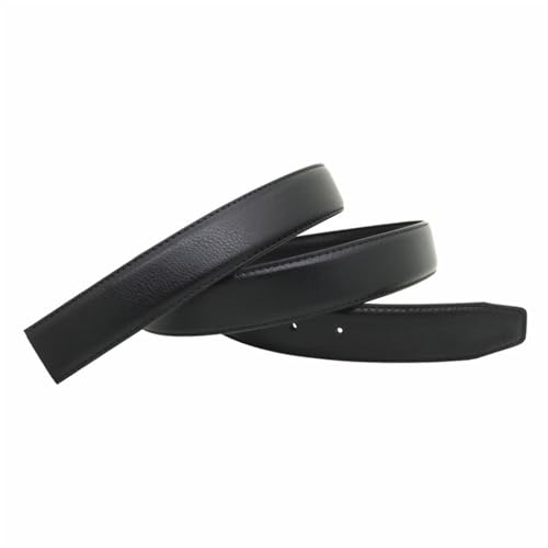 Image of ECOMISTIQ33mm Faux Leather Belt Strap Only, Replacement Waist Belt with Pre-Punched Holes, Formal Dress Belt Strap for Men & Women, Durable Buckle Belt, Adjustable DIY Repair Accessory, Black