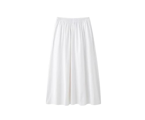 Women's Solid Color Pleated Mid Length Skirt Spring Pocket Half Skirt