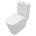 Sarlai Bathroom One Piece Toilet - Bathroom Toilet Comfort Height Dual Flush Elongated White Ceramic Modern Bathroom One Piece Toilet with Soft Seat, 12" Rough - In, Wax Ring Included
