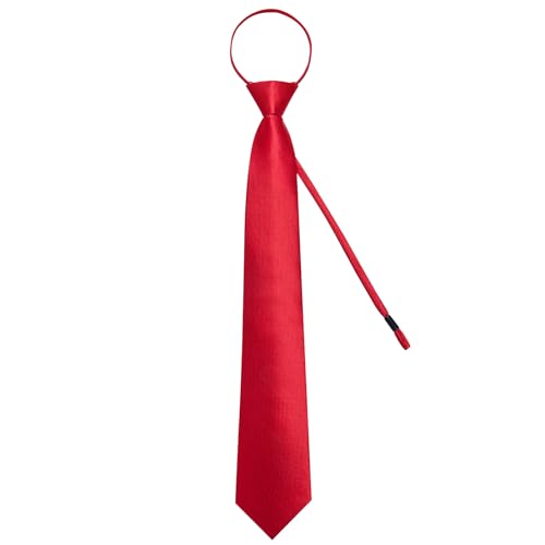Image of DiBanGu Mens Zipper Ties Silk Adjustable Necktie Pocket Square