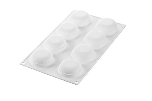 Silikomart "Ode 50" Silicone Mold with 8 Cavities, Each 2.16 Inch Diameter x 0.98 Inch High, White, 2.16” x 0.98”H, 8 Cavities - Image 2