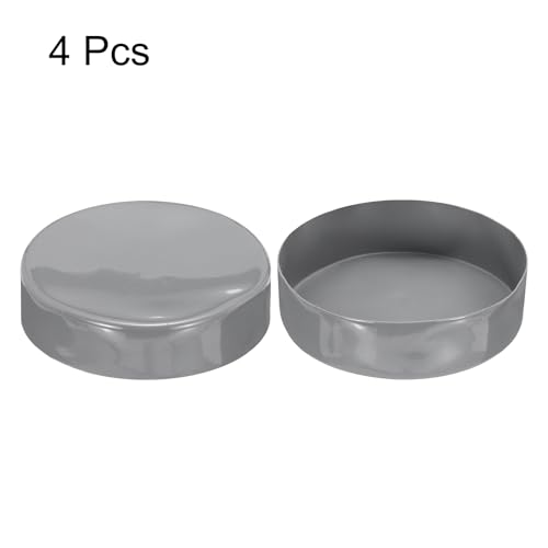 Image of uxcell 4pcs Rubber End Caps 200mm ID Vinyl Round End Cap Cover Screw Thread Protectors Light Gray, 50mm Height