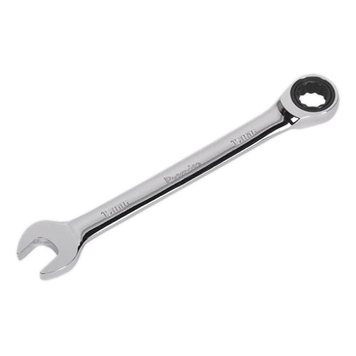 Sealey Rcw15 Ratchet Combination Spanner 15Mm, White, 203mm x 17mm x 60mm - Image 2