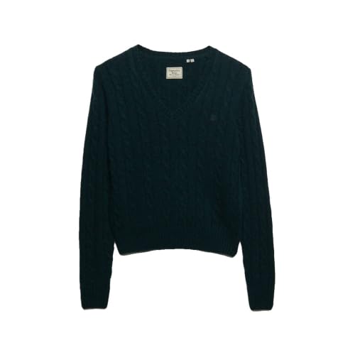 Pull col V maille torsadée mélange de laine femme Superdry - vue 9