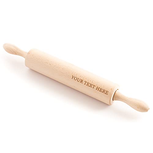tuuli Kitchen Mattarello professionale in legno di faggio con incisione personalizzata 44 x 5,5 cm