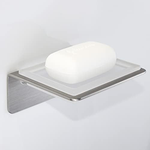 Frafuo Shower Soap Holder for Shower Wall -Minimalist Design SUS 304 Shower Soap Dish for Shower Wall-No Drilling Bar Soap Holder for Shower-Soap Dished for Bar Soap Max Bearing 10LB