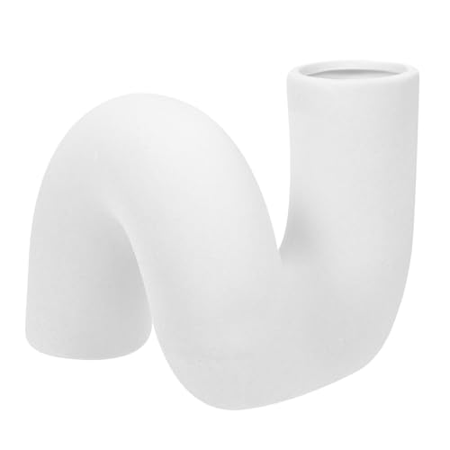 Vase céramique moderne blanc pour centre de table et salon design - 2