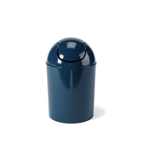Image of Umbra Mini Waste Can, 1.25 Gallon with Swing Lid (Dark Blue)