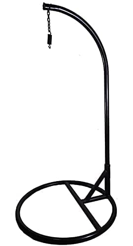 Image of Single Seater Swing Chair with Stand for Home & Cushion & Hook Outdoor Indoor | Balcony |Garden |Living Room |Garden | Patio | Home Improvement|(Swing White with Cushion Blue)