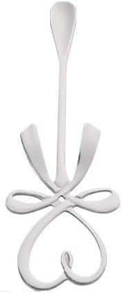 Silverware Flatware Set, 1/4/6/8/10 Love Hanging Cup Spoon Dessert Spoon 304 Stainless Steel Spoon Wedding Souvenir Stirring Coffee Spoon (Color : Silver, Size : 10Pcs)