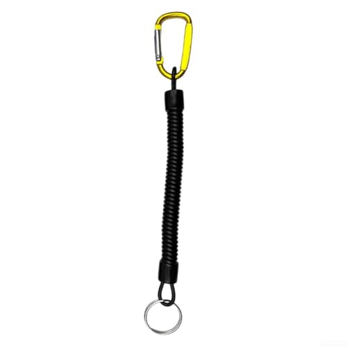 Cuerda perdida de pesca, cordón de resorte en espiral para llave, antipérdida, diseño ligero (naranja)