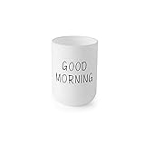 Good Morning Cup,Plastic Reusable Heat-Resistant Washing Organizer Cup,Coffee Mug,Toothbrush Holder as Juice Milk Kitchen Bathroom Supplies(White)