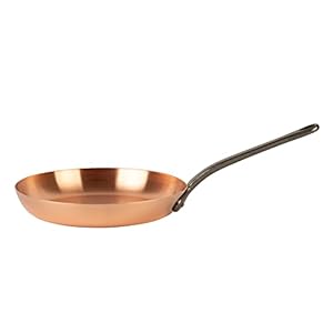 Cuisine Romefort | pure copper frying pan thick-walled for induction stoves | skillet made of solid copper without coating (L | 11 in)