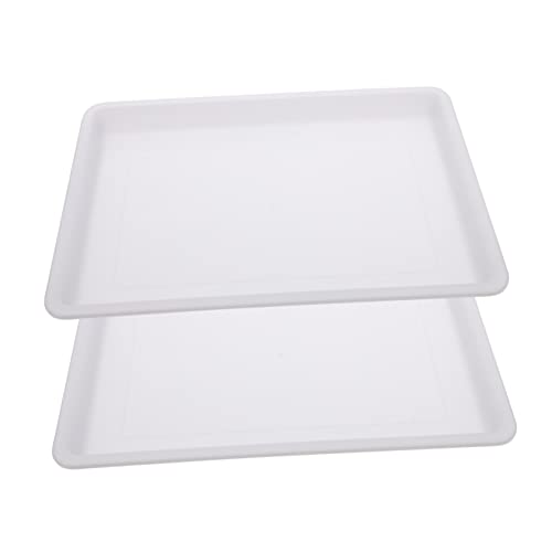 Veemoon 2Pcs Plastic Painting Trays Easy to Clean DIY Art Plates for High Edge Prevent Spills for Watercolor and Pigment Use for Creative Projects