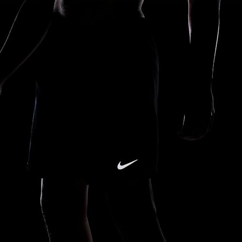 Nike Challenger Bermuda masculina de corrida com forro curto CZ9066-010, Preto/prata, G