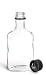 100 ml (3.3 oz) Glass Flask Liquor Bottle with Black Caps (12 Pack)