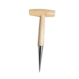 DOITOOL Hand Dibber mit Holzgriff Ergonomisch Gartenwerkzeug zum Präzisen Pflanzen Säen Umpflanzen Langlebig Komfortabel für Blumenzwiebeln und Bodenlockerung im Garten