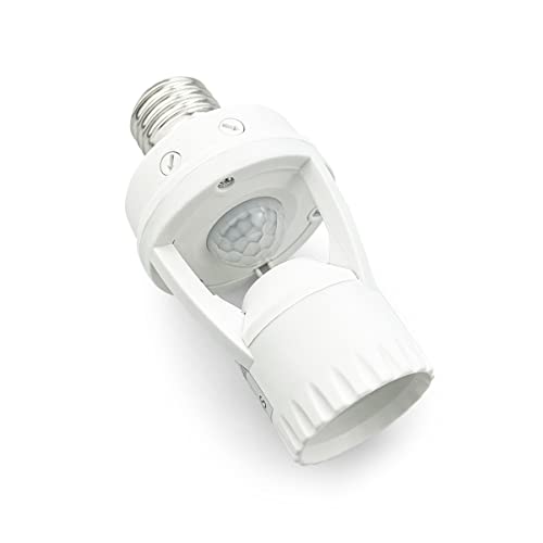LED E27 Douille Culot Detecteur De Mouvement AC10-240V 60W Max - Blanc 1PCS
