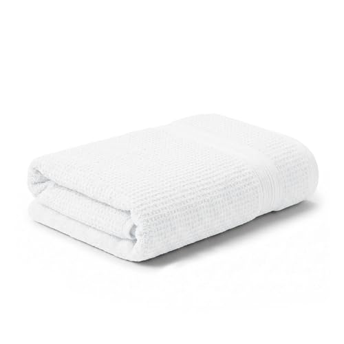 Image of MYTRIDENT Towels for Bath, Finesse Fashion Premium Towel Collection, 100% Cotton Towel, 1 Bath Towel for Men /Women, Highly Absorbent Towels for Bath, 600 GSM, White