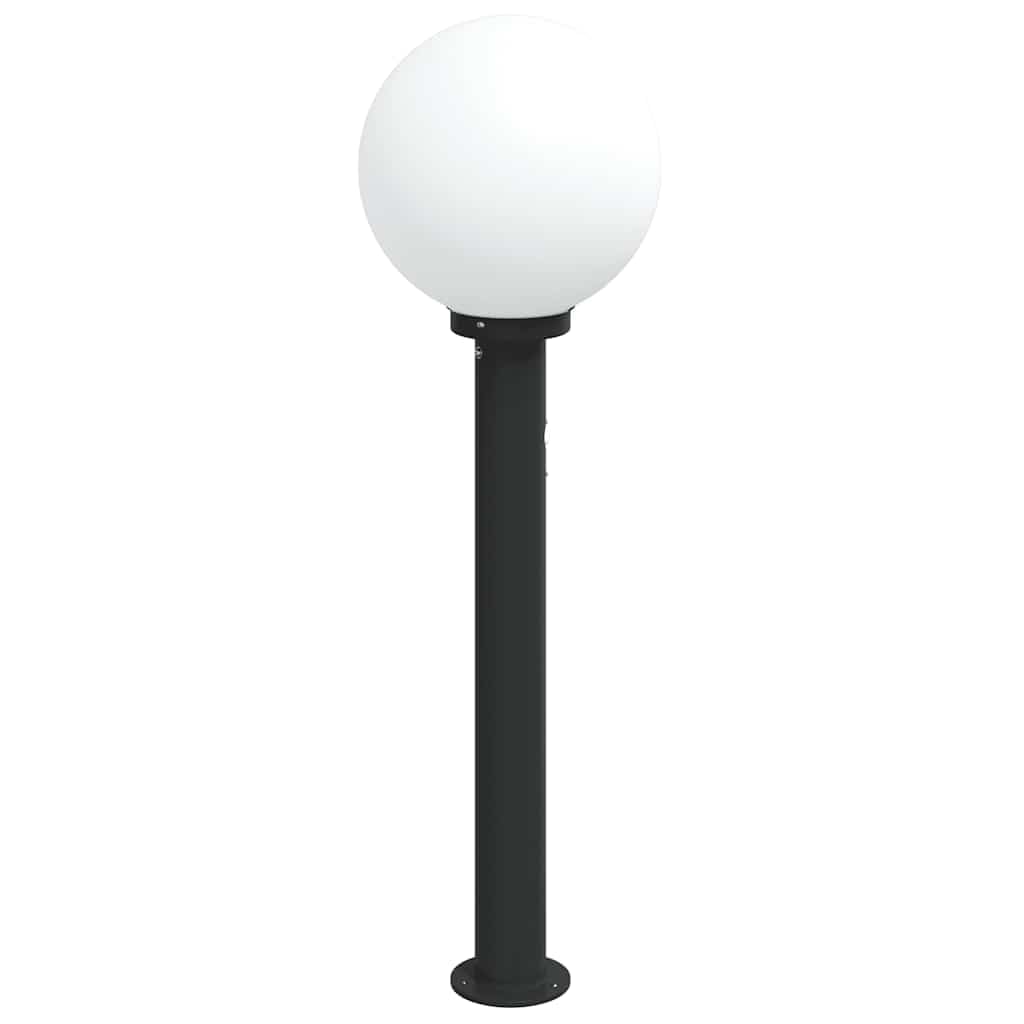 Pollerleuchte mit Sensor 80 cm Schwarz Edelstahl IP44 wetterfeste Stehlampe für Außenbereich Garten Terrasse Wegbeleuchtung, modernes Design, energiesparende LED Lampe für Flur und Büro