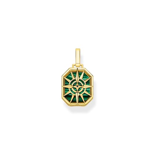 Pendentif boussole étoile vert argent 925 doré Thomas Sabo pour collier homme femme