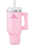 Nestpark Tumbler Cup Funny Dog Toy - Parody Plush Squeaky Crinkle Dog Toy (Pink Dusk)