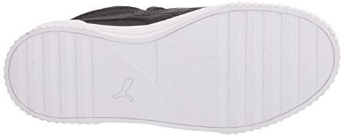 PUMA PUMA Women's Carina Mid Sneaker, Black Black White, 6 medium