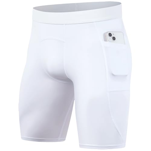 Compression Shorts for Men Pocket Compression Spandex Underwear Shorts Running Workout Athletic