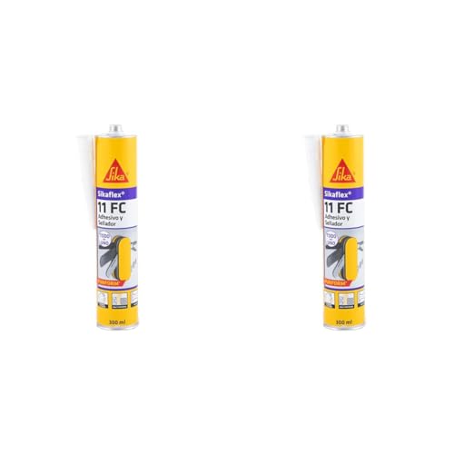 Sikaflex 11 FC Purform, Blanco, Masilla adhesiva multiusos, sellado y pegado, Sellador poliuretano multisoportes, interior y exterior, 300ml (Paquete de 2)