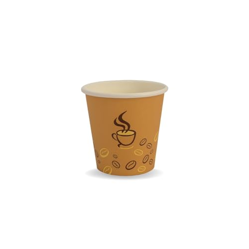 Palucart 500 Bicchieri in Carta per Caffe 75ml Colore Avana Chicco di Caffè biodegradabili cartoncino