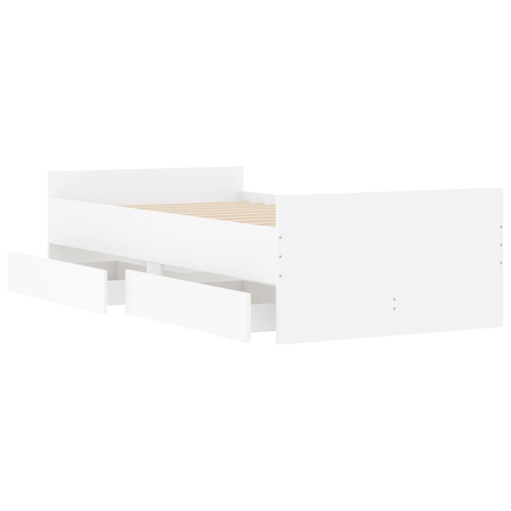 Brokky Estructura de Cama con cajones Cama de día sofá Cama con cajones Cama Individual Juvenil-Blanco-90 x 190 cm