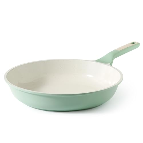 Image of SENSARTE Nonstick Ceramic Frying Pan 11-Inch, Healthy Non Toxic Skillet, Induction Compatible Omelet Pan with Heat Resistant Handle, PFAS-Free, Mint Green
