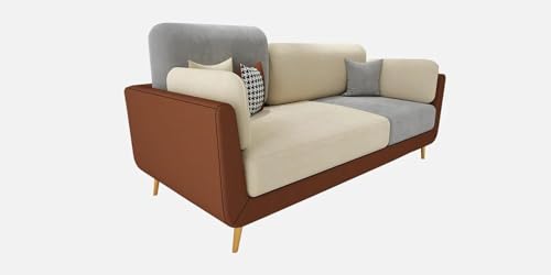 Image of Stylish & Modern Heavy Duty & Luxurious Traditional 3 Seater Sofa Chesterfield Sofa Arm Sofa Three Seater Sofa for Living Room Guest Room Hotels & Office. (Brown & Beige)