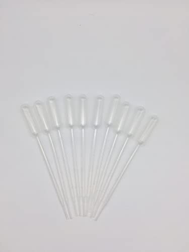 Nalunox Pipetas de plástico 1ml- Pipetas Pasteur - 50 unidades-Cuentagotas de transferencia laboratorio- cuenta gotas para repostería- Aceites Esenciales- Cocina- Mezcla pinturas- Desechables