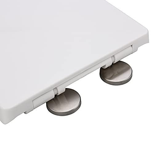 Asiento de inodoro YUYTE, asiento redondeado con esquina redonda, robusto de PP para inodoros estándar, fácil instalación, cierre suave, blanco miniatura 5