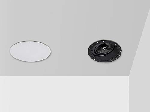 Image of Monoprice 2-Way Carbon Fiber In-Ceiling Speakers - 8-Inch, With 15 Degree Angled Drivers, Pair, Black - Alpha Series