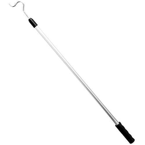 Richards Extendable Pole with Hook, Cushioned Handle, 36 to 62 in, 1 Pack | Homewares Shepherds Aluminium Pole with a 2.75 in Hook, Lightweight, Silver