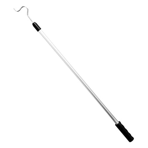 Richards Homewares Shepherds Aluminium Pole with a 2.75-Inch Hook and Cushioned Handle, Lightweight, Extendable from 36 to 62-Inch, Silver