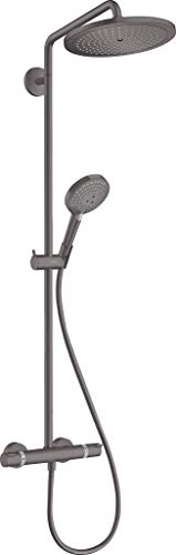 hansgrohe Croma Select S Showerpipe 280 1 jet avec thermostatique, noir chromé brossé, 26890340