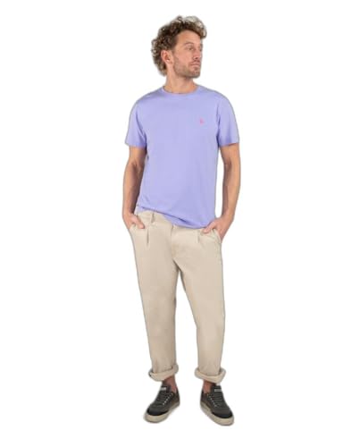El Ganso Camiseta Cuello Caja Garment Dyed Lila