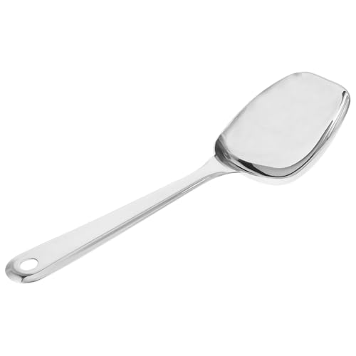MUCKLILY Stainless Steel Serving Spoon with Extended Handle Deep Bowl Design for Buffet and Kitchen Use Ergonomic Grip for Comfortable Serving Multipurpose Basting and Portioning Spoon