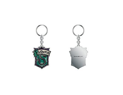 Llavero de metal resistente de Slytherin Bioworld con acabado premium de Harry Potter 3