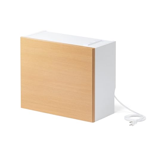 サンワダイレクト ルーター 収納 ケーブルボックス 木製 コンセント付き 幅40×高さ33×奥行18cm 配線隠し 木目調 ライトブラウン 200-CB044LM