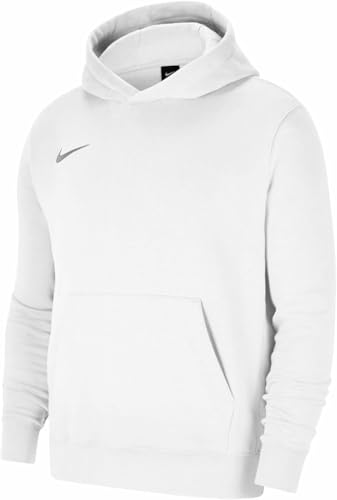 Nike Unisex Kinder Y Nk Flc Park20 Po Hoodie Sweatshirt, White/Wolf Grey, 8-9 Jahre EU