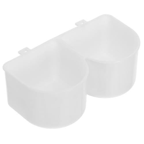 PartyKindom ペットケージボウル 犬小屋用の犬用ボウルを吊るす. フェレットケージアクセサリー 子犬給水器 ハンギングケージペットフィーダー 犬の木枠用のクリップオンウォーターボウル 白い