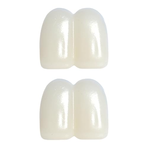 2PCS Custom Fake Big Buck Teeth Caps for Witch Winnie Clown Bunny Costume Halloween Costume Accessories 17 mm Teeth Caps Big Buck Teeth for Men Women White