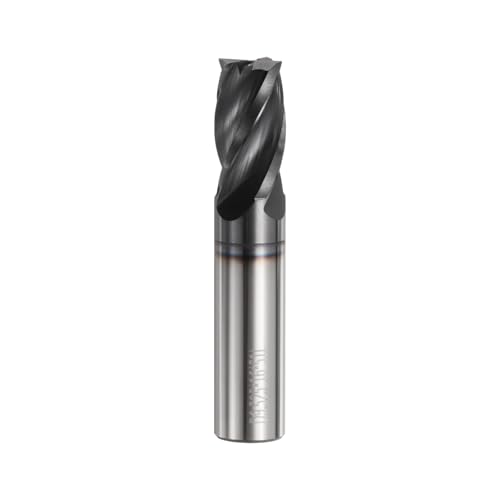 Image of HARFINGTON Carbide Square Nose End Mill Bit 3 /8 inch Cut Dia 4 Flutes TiAlN Coated Milling Cutter for Hardened Steel Metal (3 /8 inch Shank 5 /8 inch Cut Length 2 inch Long 30 Degree Helix)