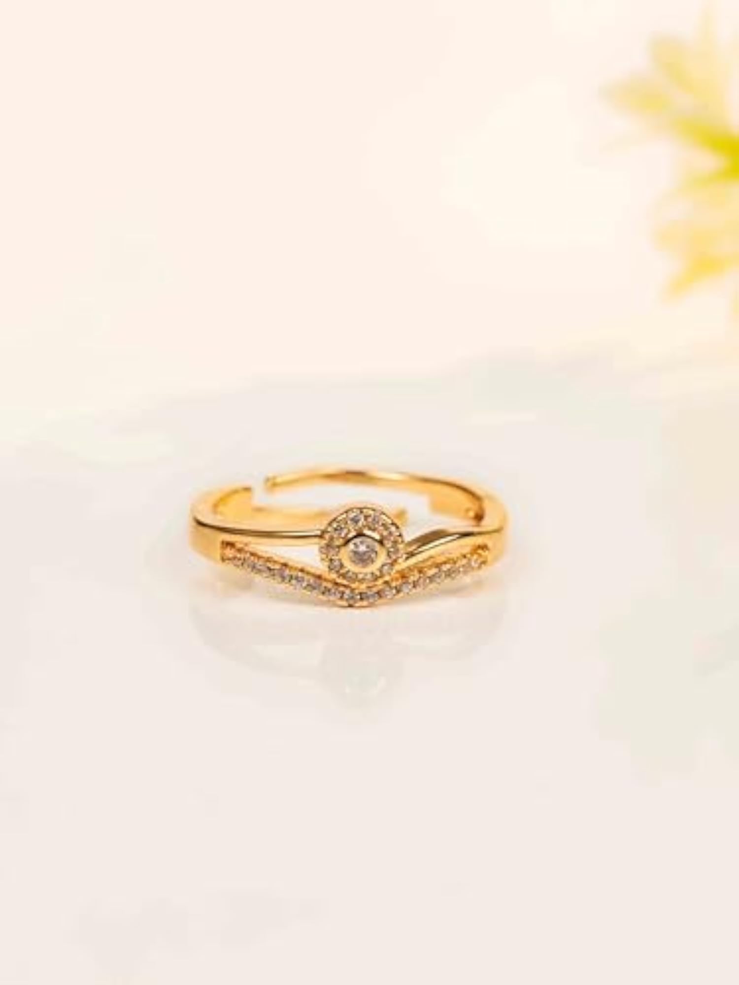 Women's Plated Crystal Swan Adjustable Ring, Elegant Gift